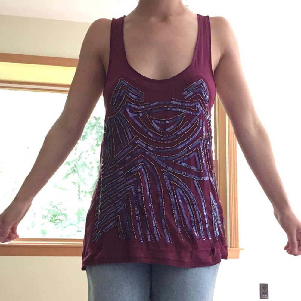 UO Kimchi Blue Eggplant and Indigo Sequins Tank